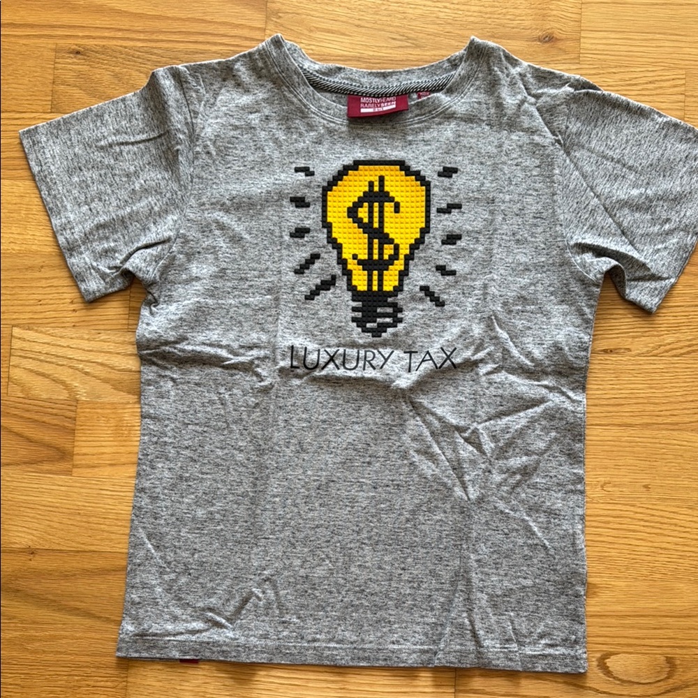 Gray Kids T-Shirt with Lightbulb Design